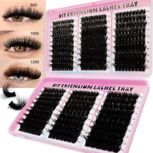 Handmade 60 Rows Spike Cluster Lashes Bottom Individual Mix CD for Natural Black PBT DIY Lash Clusters Kit Custom