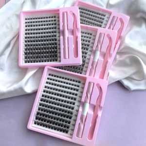 Handmade 8-16mm Length Mix Faux Mink 10 Rows Cluster Lashes Kit Custom 3D DIY Logo Segmented Eyelash