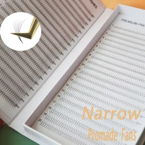 Handmade 800 1600 Fans Narrow Premade Lash Tray 3D 6D 8D 10D Russian Volume Pointy Thin Base Korea PBT Eyelash Extensions
