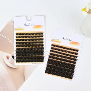 Handmade 80P Cross Border Cluster Dense Fan Eyelashes 15mm Volume Segmented False Eyelashes for European American Customers
