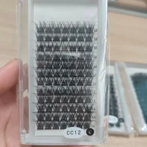 Handmade Anime DIY Fluffy Cluster Fan Lashes C Curl Synthetic Hair and Fiber 18mm
