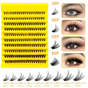 Handmade Bulk Cluster Fiber Bottom Lashes Segmented Lash Ribbons