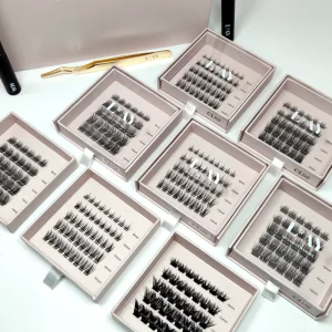 Handmade CD Curl Mix Lengths Lash Clusters Precut Segmentt 3D Thin Band Thick Volume DIY Cluster Lashes Fan Eyelashes