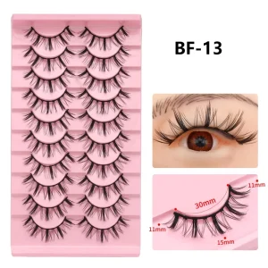 Handmade Cat Eye False Eyelashes Premium 3D Faux Mink Lashes Self Adhesive Coloured for & Natural Volume