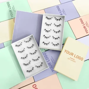 Handmade Clear Band Segmented FANS VOLUME Natural Black Eyelash Cluster Wispy Faux Mink Lashes Individual False Strip