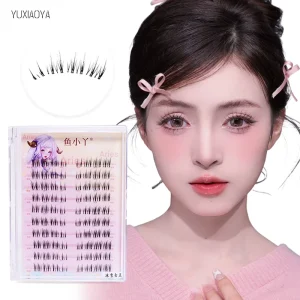 Handmade Clear Band Spike Cluster Lashes Transparent Band Natural Thin Roots Pre Cut Segment Eyelash Clusters