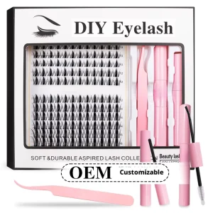Handmade Cluster Eyelash Lash Clusters Private Label Band Segment Eyelashes DIY Lash Extension Kit Korean PBT Pointy
