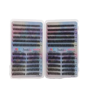 Handmade Cluster Lashes Book Eyelash Extensions Individual Segments 0.07mm Thick Synthetic Hair Individual Cluster Eyelashes