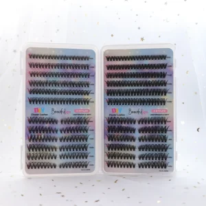 Handmade Cluster Lashes Book Eyelash Extensions Individual Segments 0.07mm Thick Synthetic Hair Individual Cluster Eyelashes