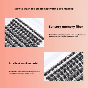 Handmade Cluster Lashes Custom Logo Fluffy C Curl Lash Cluster Tray Long Eyelashes