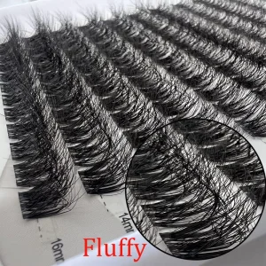 Handmade Cluster Lashes Super Soft Clear Thin Band Lash Fluffy 3D Natural Look Custom Packaging Logo