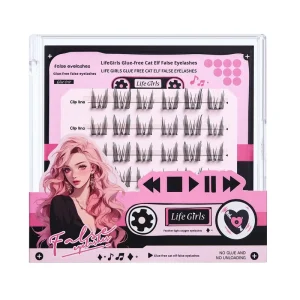 Handmade Cross-Border False Eyelashes Glue-Free Lazy Segmented Natural Artificial 6 Rows Individual Lashes