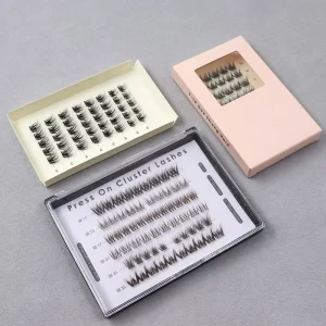 Handmade Cruelty Free Reusable Self Adhesive 3D Effect Glueless Press On Lash Clusters Synthetic Hair Invisible Clear