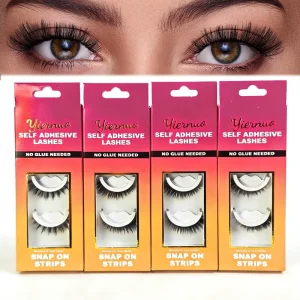 Handmade Cruelty Free Synthetic Hair False Eyelashes Self Adhesive Pre Glued Strip Full Strips Reusable Eye Makeup