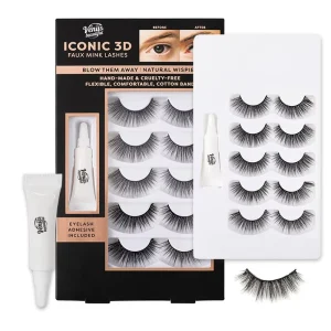 Handmade Curled Strip Eyelashes, 10 Pairs, Reusable Self-Adhesive, 8D Mink, Black Cotton Band
