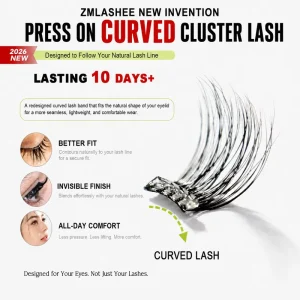 Handmade Curve Base Eye Lash Cluster Self Adhesive Pre Glued Lash Clusters 3D Natural Eyelashes Press on Cluster Lashes