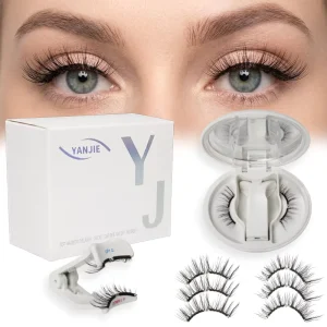 Handmade Custom Eyelashes Own Brand Reusable Lightweight Natural Travel sized Soft Magnetic Eyelash Set No Glue