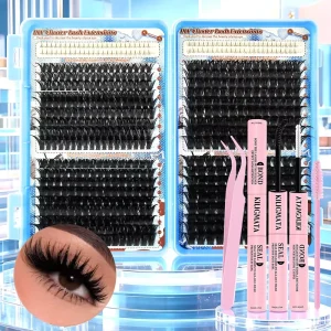 Handmade Customizable Cluster Lashes Kit Private Label CD for Segment Pre Cut Wispy Volume Fan Eyelash Extension