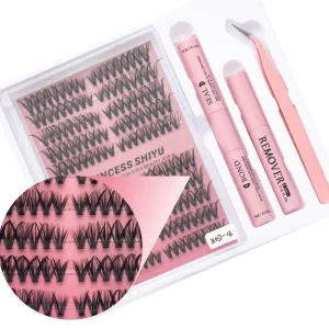 Handmade Customizable DIY Cluster Lashes Private Label Fiber D Natural Soft 12 Rows Segment Pre Cut Eyelashes
