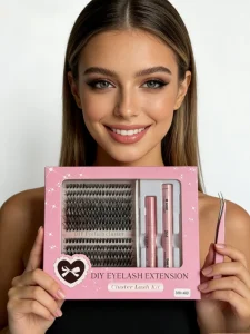 Handmade Customizable DIY Cluster Segment Lashes Kit 30D+40D Premade TopGrade Faux Mink Hair 14 Rows 9-16mm Length