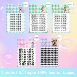 Handmade DIY Cluster Lash Extensions Kit Individual Eyelash Cluster in Natural Style 0.07mm Thickness False Eyelashes