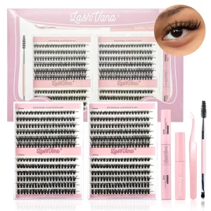Handmade DIY Cluster Lash Kit Pre Cut Eyelash Extensions with Bond Seal Korea PBT Fiber Customizable Packaging