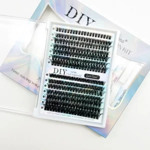 Handmade DIY Cluster Lashes Kit Synthetic Hair 12 Rows Mega Volume 10D 20D Pre Cut Extensions Private Label Custom