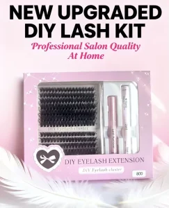 Handmade DIY Cluster Segment Lashes Kit 80D Premade Faux Mink Hair 14 Rows 9-16mm Mixed Length