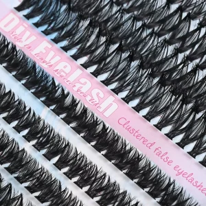 Handmade DIY Comic Style Pointed Eyelashes Thin Cluster Individual Lashes Mixed Tray DIY Lash Extension Kit