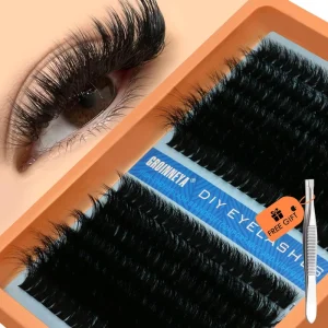 Handmade DIY Eyelash Extensions Custom Logo Cluster Lashes 12 Rows 0.07mm Thick Synthetic Hair Private Label Yihe