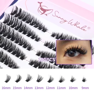 Handmade DIY Manga Lash Clusters Wispy Cat Eye Mix Bottom Lash Kit Natural Soft High Quality Custom Logo Anime Style