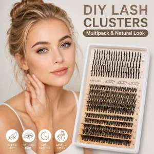 Handmade DIY Sectional Cluster Eyelash Extensions Individual Cluster Lash Grafting False Eyelash Book Lash Thick