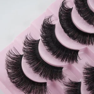 Handmade Deep Wave False Eyelashes with Plastic Cotton Band Eyelash Tray Included