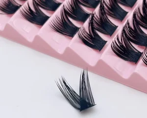 Handmade Deep-Wave Lashes False Eyelashes with Plastic Cotton Band Eyelash Tray Included