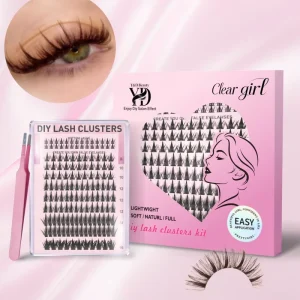 Handmade Diy Spiky Manga Cluster Lashes Custom Logo 12 Rows Bottom Individual Mix CD Individual Eyelashes Clusters