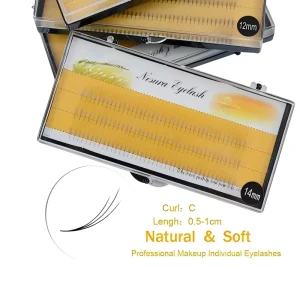 Handmade Eyelash Extensions 0.07 C for 3D False Eyelash Segment Individual Cluster Synthetic Silk Pointy Thin Base Eye Lashes