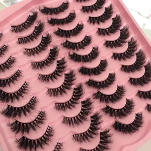 Handmade Eyelashes 20 Pairs 5D Faux Mink Fluffy Lashes Natural Beauty Eyelashes Makeup Russian Strip Lashes