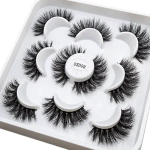 Handmade Eyelashes Faux Mink Lashes Full Strip Lashes 5 Pairs Set Fluffy Qingdao Factory Makeup Beauty Lashes