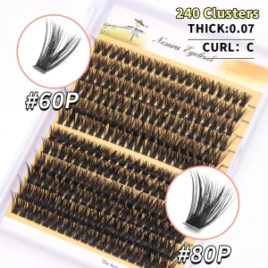 Handmade Eyelashes Individual DIY Lash Clusters 10D 20D 30D 40D 50D 60D 80D Book Silk Natural Mix 9mm 14mm Cluster Fan Lashes