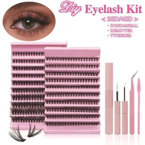 Handmade Fake Eyelash Set 30D 40D Segmented Extended Single Cluster Natural Soft Ten Rows CC DD Curl