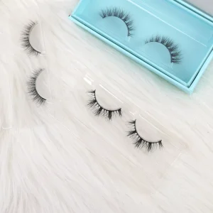 Handmade False Eyelash Natural Bottom Mink Lashes Short 12mm Black Cotton Mink Eyelash