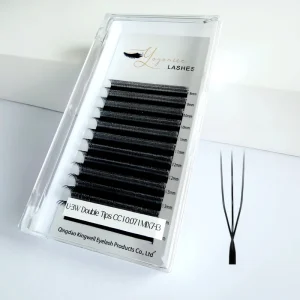 Handmade Fan U 3W Double Tips U Shape 3D W Parallel Cross Lashes YY Dark Black 8 15mm C S C Curl Mega Volume Synthetic Eyelashes