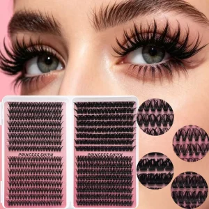Handmade Faux Mink Clustered Eyelashes Semi Manual DIY Self Implantation Large Capacity Single Cluster 12 Rows