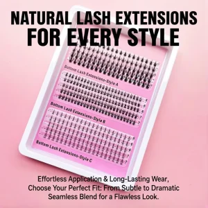 Handmade Faux Mink DIY Lash Clusters Natural Individual Bottom Eyelash Clusters