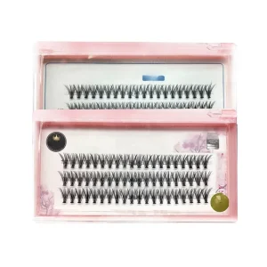 Handmade Faux Mink Eyelashes DIY Pre-Cut Segmented Lash Extensions Volume 6D-8D Glue Heat Bonded Segment Lashes Set