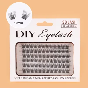 Handmade Faux Mink Eyelashes Diy Pre Cut Segmented Lash Extensions 12 Rows Lash Clusters Bond Sealant YUEXIU V001