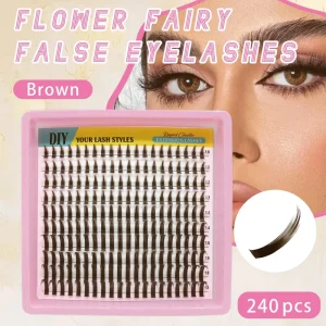 Handmade Flower Fairy Style False Lashes with Customizable Length & for Degree PBT Material Sharp Base Logo Design