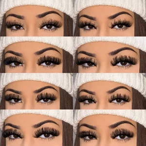 Handmade Fluffy Mink Full Strip Eyelashes Custom Eyelash Box with Russian Curls Lash
