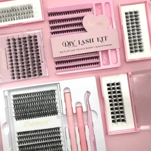 Handmade Fluffy Pre cut Segment Mink Cluster Lashes Kit Diy Lash Extension Kit Private Label Lash Clusters