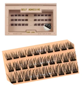 Handmade Fluffy Self Adhesive Waterproof Press on Lashes Clusters Customizable Packaging No Glue Needed Mix Length DIY Lashes